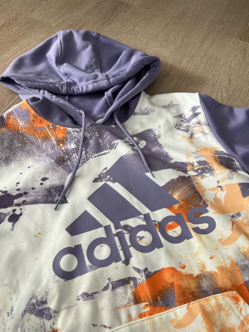Adidas Lavender & Orange Splash Pullover Hoodie